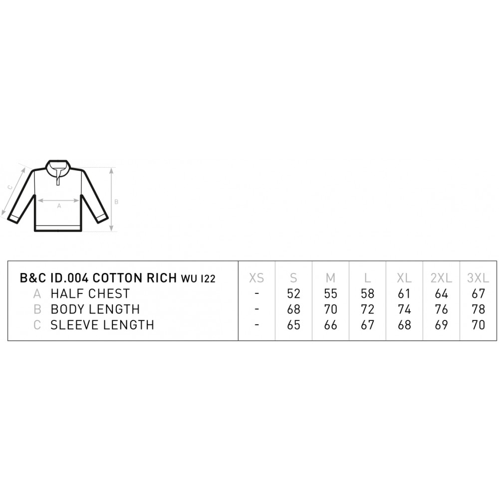 Cotton Rich 1/4 Zip Φούτερ B&C ID.004