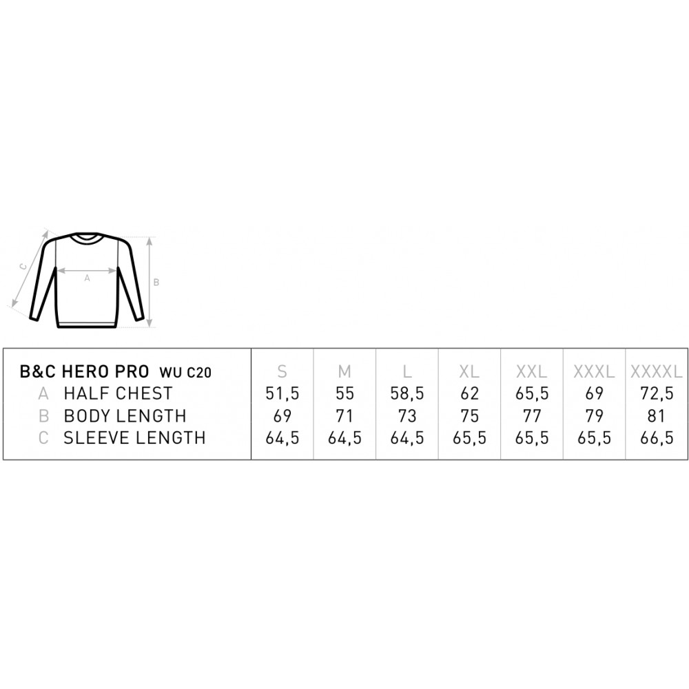 Unisex Φούτερ Εργασίας B&C, HERO PRO